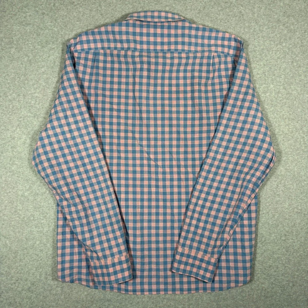 J. Crew Slim Fit Button Down Shirt Mens XL Pink Blue Gingham Plaid Long Sleeve